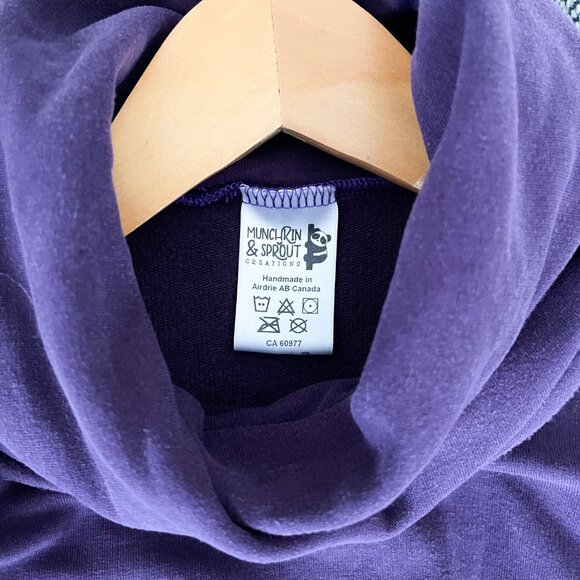 1-3Y Munchkin and Sprout Purple Grow with Me Cowl Neck Sweater, Sweatshirt - Picture 12 of 13